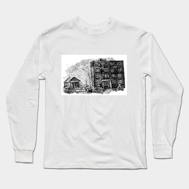 Yard on the outskirts of the industrial city. Long Sleeve T-Shirt by ros_visual1